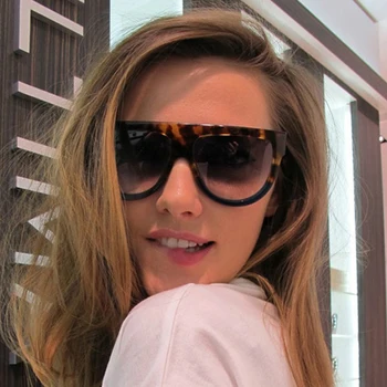 TESIA Super Kvalitet Kvinder Solbriller Brand Designer Flad Top Kvindelige Nuancer 3 Nitter UV400 Sol Briller For Kvinde T026