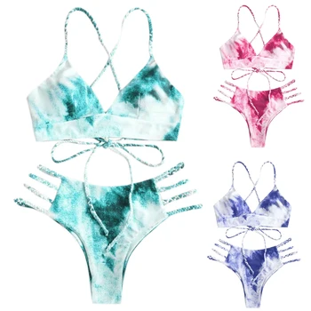 AA Kvinder badedragt på Tværs af Vævning Rem Bh med Bryst Pad Stramme g-streng Sæt Badetøj To-piece Bikini Sæt Maio Feminino Praia