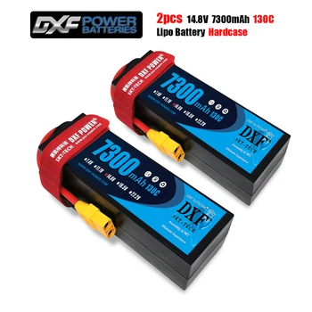 2STK DXF-LiPo Batteri 4S14.8V 8400mah 7300mah 6500mAh 5200mAh 120C 130C 100C 50C HardCase Til 1/8 1/10 RC Bil Model Slash Emaxx