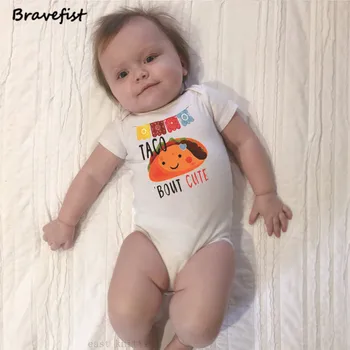 Ny Taco Bout Søde Baby Bodyer Dejlige Spædbarn Jumpsuits Korte Ærmer Børn Drenge Børn Piger Tøj Outfits Overalls Tees