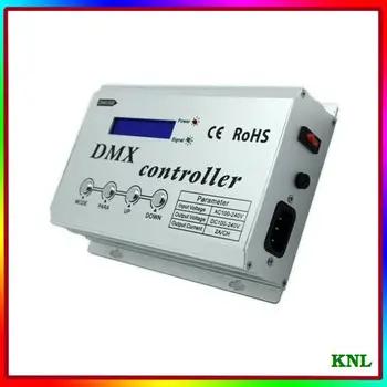 Høj spænding AC100-240V Led DMX Controller med Digitalt LCD-Display, Accepterer DMX512 Standard Digital Kontrol for RGB-farveskift