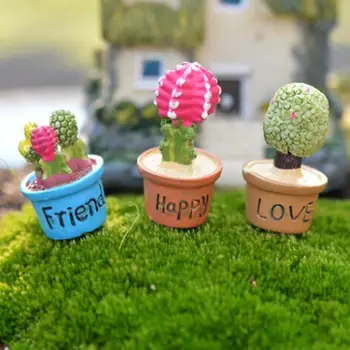 Sæt 7/7-PC ' er Miniature Planter Kaktus Bonsai Til Dukkehus Indretning Mini Foregive Spille Miniature Tilbehør Toy