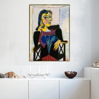 Citon Pablo Picasso《Portræt af Dora Maar》Lærred Kunst Oil Painting Abstrakt Plakat Maleri Billede Væg Indretning, boligindretning