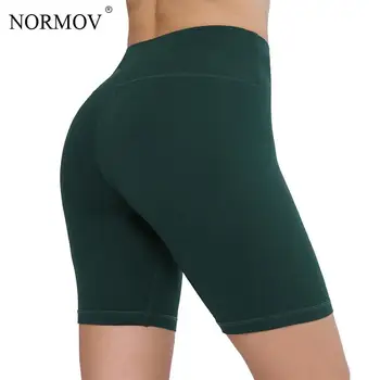 NORMOV Sexet Korte Leggings Kvinder Workout Fitness Legging Push-Up-Korte Leggings Patchwork Sorte Jeggings