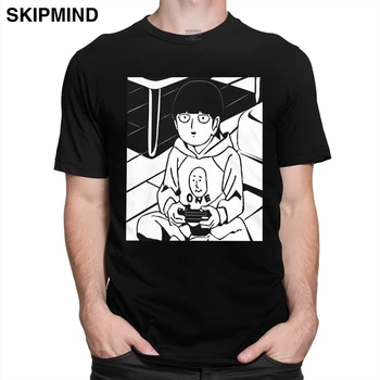 Mob Psyko 100 T-Shirt til Mænd Bomuld Manga Tshirt kortærmede Shigeo Kageyama at Spille et Spil Anime Tee Shirt Tøj Gave