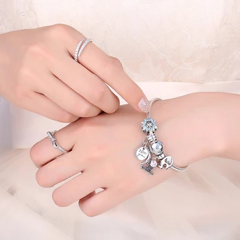 JewelryPalace Fodaftryk 925 Sterling Sølv-Perle-Charms Sølv 925 Oprindelige Armbånd Sølv 925 oprindelige Perle Smykker at Gøre