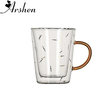 Arshen Nyeste 350ml dobbeltvægget Glas Og Krus Varme-resistente Mælk, Juice, Te Krus Morgenmad Kopper, Glas Drinkware Glas Cup