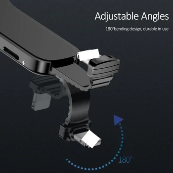 USAMS For Dobbelt belysning Ring Indehaveren til 3,5 mm Audio& hurtig opladning Spil Adapter Justerbar Telefon holder Til iPhone XS X IOS 12