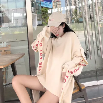 Løs lange ærmer Høj Harajuku Street Punk Foråret Tøj Sweatshirts koreanske streetwear piger tees Kpop Mode Kvinder Tee