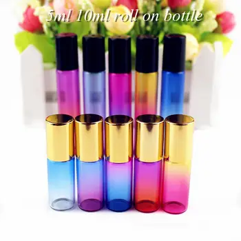 20pcs/lot 5 ml/10 ml Roll on Flaske med Glas/Metal Roller Ball Parfume Æteriske Olie Flasker Sample Test Hætteglas
