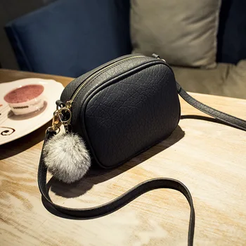 2019 Nye Damer Taske Mode skuldertaske Mini Fur Bolden PU Kvinder Taske Messenger Taske Punge og Håndtasker