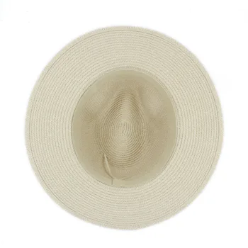 Fashion Kvinder Sommeren Toquilla Halm Sun Hat Elegant Dame Wide Brim Panama Hat For Kvindelige Sunbonnet-Stranden Og Cap Med Sløjfeknude