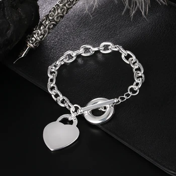 DOTEFFIL 925 Sterling Sølv Kærlighed Hjertet til AT Spænde For Kvinder, Bryllup, Engagement Party Mode Smykker
