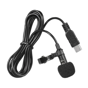 Andoer 150cm Professionel Mikrofon Mini-USB-Omni-Directional Stereo Mikrofon Mikrofon med Krave Klip til Gopro Hero 3 3+ 4