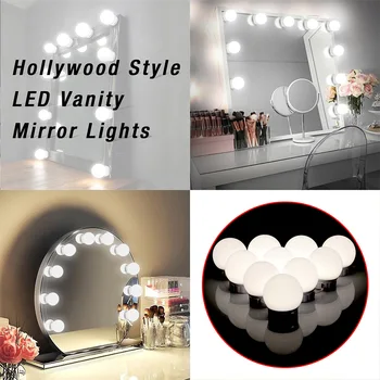 Makeup-Spejl Makeup-LED-Pærer Kit, USB-Opladning Port Kosmetiske Makeup Lys Spejle Pære Justerbar Lysstyrke lys A1