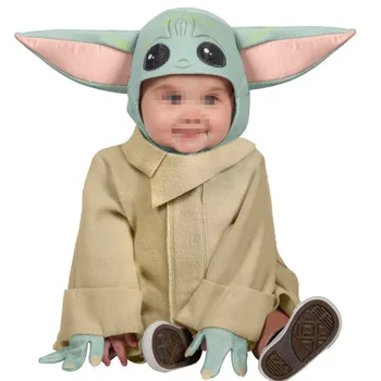 Den Nye opgav designet Baby-Yoda Cosplay Kostume Barn Pels Robe Film Cosplay Jakkesæt og Hat