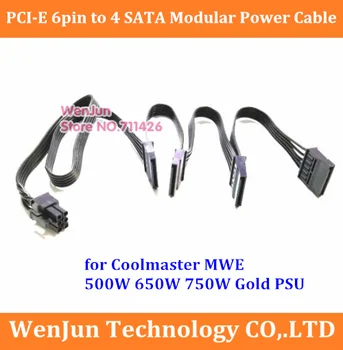 PCI-E 6Pin han til 4 SATA-15 bens Modular Strømforsyning, Kabel til Coolermaster MPY-5501-AFAAG / MPY-6501-AFAAG / MPY-7501-AFAAG
