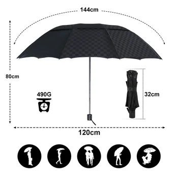 Kreative Paraply Klud, der er Dobbelt Lag, Stor Paraply Regn Kvinder 4Folding 10Ribs Vind-Resistente Mænd Rejser Bil Paraply, Parasol