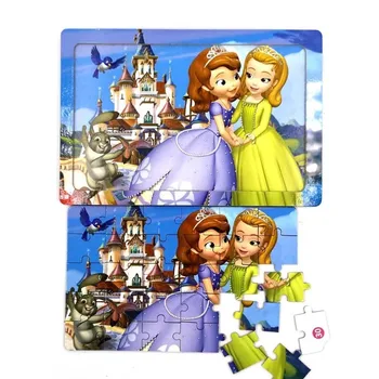 Disney 30 Stykke Prinsesse Frosne Mickey Træ-Box Puzzle Tidlig Undervisning Børn Nederste Felt Puslespil Legetøj For Børn