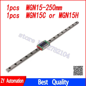 15mm Lineær Guide MGN15 250mm lineær rail way + MGN15C eller MGN15H Lang lineær transport til CNC-X-Y-Z-Akse