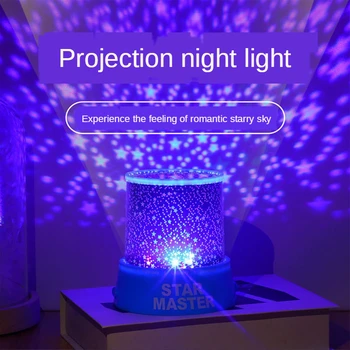 Led Romantisk Himlen Projektion Lampe LED Stjerneklar nattehimmel Projektor Lampe Star Light Kids Gave Batteri USB-Batteri Nat Xmas Lys