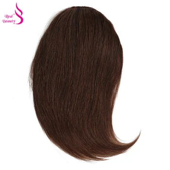 Ægte Skønhed Lige menneskehår Klip Pandehår Kinesisk Remy Hair Extension Bangs 20 gram Naturlig Sort Naturlige Frynser