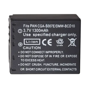 1pc 3,7 V 1300mAh CGA-S007 Genopladelige Kamera Batteri Til Panasonic DMC-TZ1 TZ2 TZ3 TZ4 TZ5 TZ50 TZ15 Lumix DMC-TZ15GK Batteri