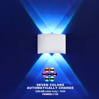 Led Indendørs Væg Lys 12W RGB Syv Farver Automatisk Ændre Dekorative lys, Veranda, Have Lys væglampe