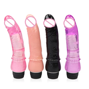 20cm Realistisk Crystal Dildo Vibratorer Multi Speed Stor Penis Erotisk sexlegetøj Til Voksne Intime Kvinde Masturbator Realistisk