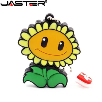 JASTER tegnefilm solsikke USB-flash-drev plante-og zombie-stil, 4GB, 8GB, 16GB, 32GB, 64GB søde legetøj solskin