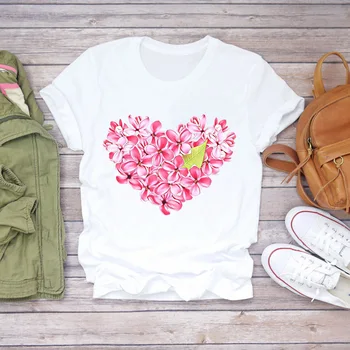 Dame T-shirts, mine Damer Sommerfugl Kærlighed Hjerte Valentine Mode Blomst Blomster Kvinder Print Damer Top T Grafisk Kvindelige Tee T-Shirt