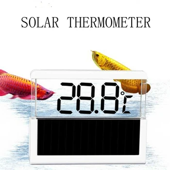 Fish tank sol-synkron termometer sol høj præcision elektronisk digital display med flydende krystaller, akvarium LED termometer