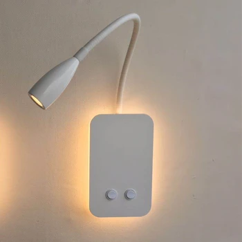 Topoch vægmonteret Sconces Integreret Fleksibel Reading Light Fokusere med Baggrundslys Dual Skifter On/Off for Soveværelse Foyer Undersøgelse