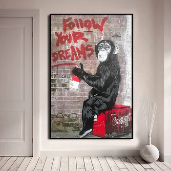 Banksy Abe Modulære Lærred Maleri Plakater Udskriver Quadros Væg Kunst, Street, Graffiti Billede Stue Home Decor Cuadros