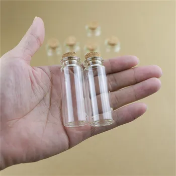 100 stykker 22*60mm 12 ml Propper Små Glas, Flasker, Håndværk Opbevaring Små Krukker Gennemsigtig Tomme Glas Mini-Flaske