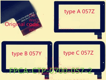 Sort 7 Tommer for 3Q Qoo! q-pad QS0730C tablet pc kapacitiv touch screen glas digitizer kontrolpanel P/N FPCA-CTP-0700-057-2