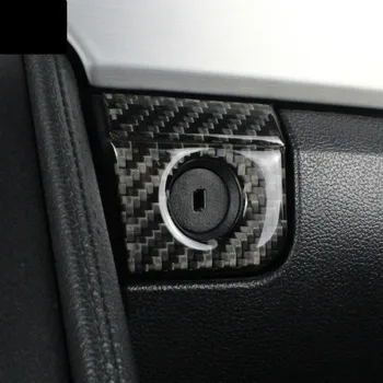 Carbon Fiber Copilot opbevaringsboks-Knapperne Panel Dækker Trim 2stk For Ford Mustang-2017 Bil Styling Interiør Ændret