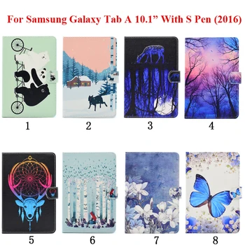 For Samsung Galaxy Tab 10.1 med S Pen P580N P580 P585 dække sagen SM-P585N TPU Taske Shell Butterfly Sne Tree Folower Udskrivning