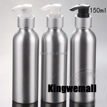 300pcs/masse Kosmetiske Emballage 150ml Aluminium flaske Lotion, Metal Beholder med Sølv Tryk på Pumpen, DIY Flydende Opbevaring Værktøj