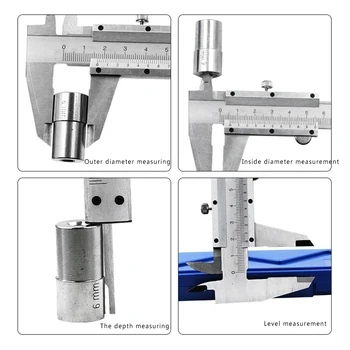 0-150mm/0-200 mm Carbon Stål Vernier Caliper Metal Mikrometer Måle, Millimeter, Tommer, Måling af Værktøj