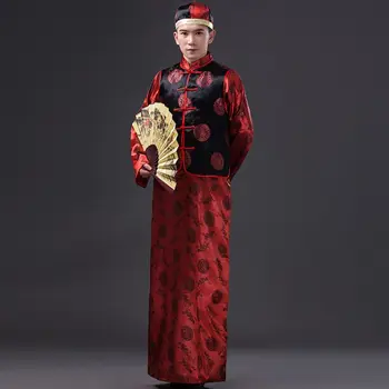 Kinesisk stil retro bryllup Tang passer gommen klæder udlejer beklædning mænds bryllup toast groomsmen kjole cosplay hanfu mand