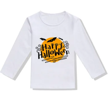 Ny 2-6T Kids langærmet Toppe Halloween T-shirt Drenge Piger Græskar Print t-shirts til Børn Kostume Tollder Tøj Baby Tees