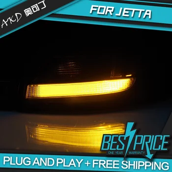AKD tuning biler baglygter Til VW Jetta MK6 Baglygter LED KØRELYS kørelys i Tåge lys angel eyes Bageste parkeringslys