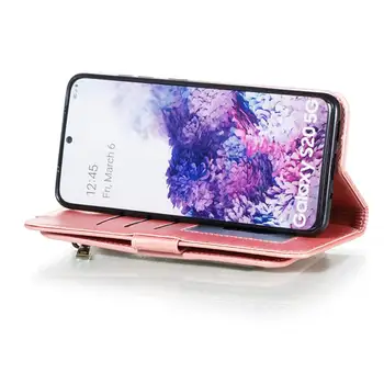 Læder Lynlås Flip Wallet Taske Til Samsung Galaxy S20 Plus S20 Ultra Phone Case For Samsung Galaxy A51 A71 A81 A91 Dække