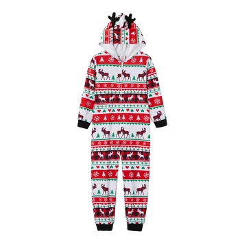 PatPat Mosaik Familie Matchende Hjorte Jul Hætteklædte Onesies Pyjamas (Flame Resistant)