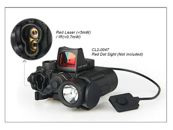 DBAL-D2 dual beam Led lys lommelygte med Rød Laser IR-laser sigte af LED-lyset i Klasse 1 til jagt riffel GZ150088