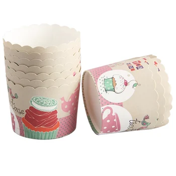 50stk Stor Størrelse Te og kage Tekande Kopper Blomster Muffin Papir Cupcake Cups Indpakning Liners til Bryllup, Fødselsdag DIY Bagning