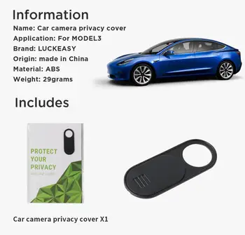 LUCKEASY webcam dække for Tesla Model 3 2017-2019 Bil kamera privatlivets fred dækker Tesla Model Y