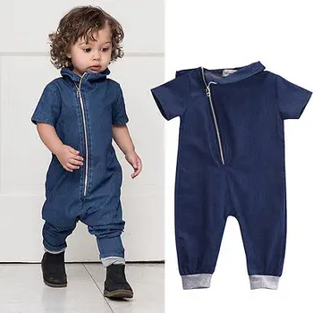 Fashion Børnene Rompers Denim Nyfødte Barn Baby Drenge Romper Buksedragt Udstyr, Tøj til Børn Tøj 0-3Y
