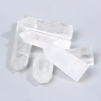 1PC natursten Klar Quartz Krystal Sekskantet Søjle Crystal Punkt Healing Reiki Sten til Indretning Dekoration Gave Uden Hul